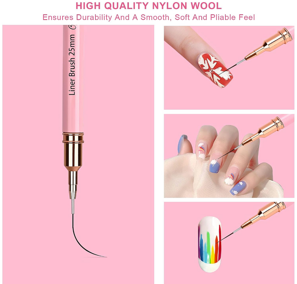 5Pcs Nail Art Liner Brush Set