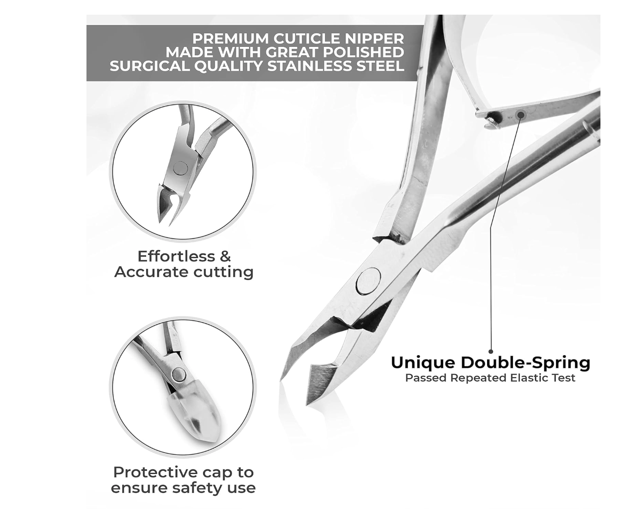 1st Deer Cuticle Cutter Set (3 Pieces + Tools)