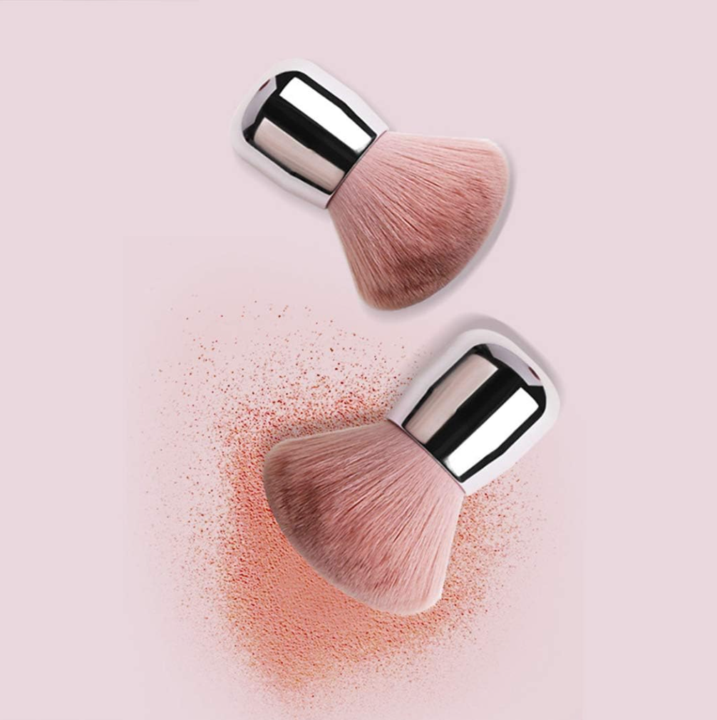 Honey Joy Dual Use Pink Soft Cosmetic Powder Makeup Face Foundation Brush Nail Dust Cleaning Brush for Acrylic Dipping Powder UV Gel Remover Cleaner Brushes Pack of