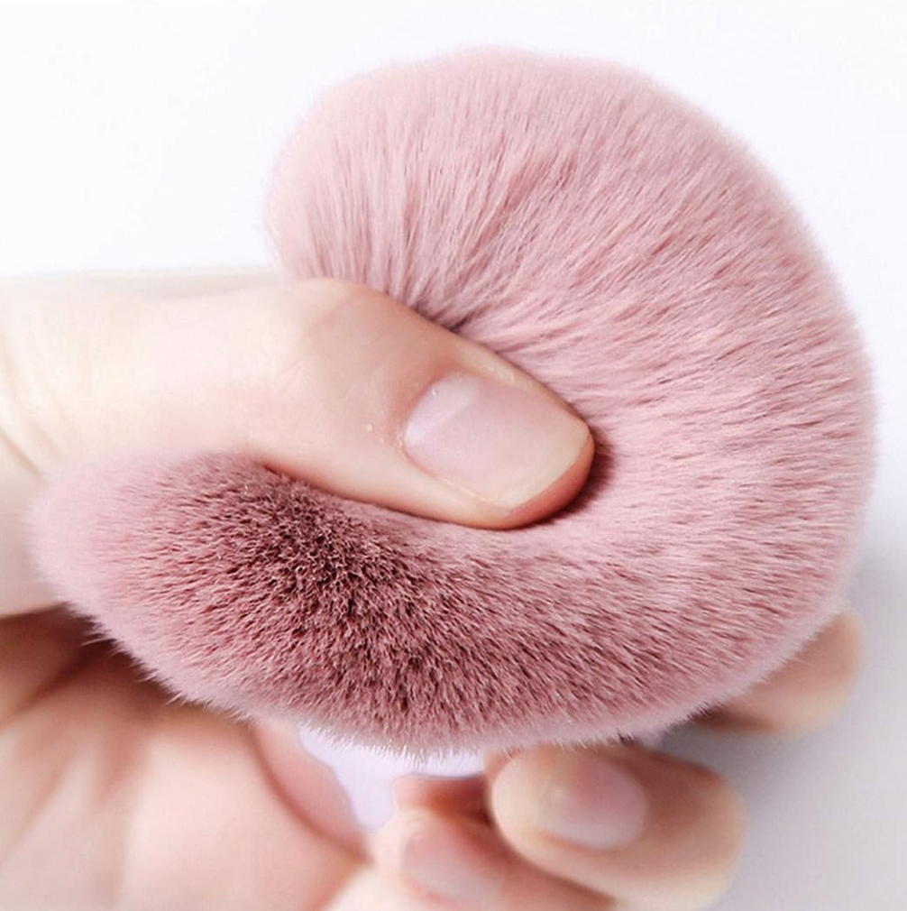 Honey Joy Dual Use Pink Soft Cosmetic Powder Makeup Face Foundation Brush Nail Dust Cleaning Brush for Acrylic Dipping Powder UV Gel Remover Cleaner Brushes Pack of