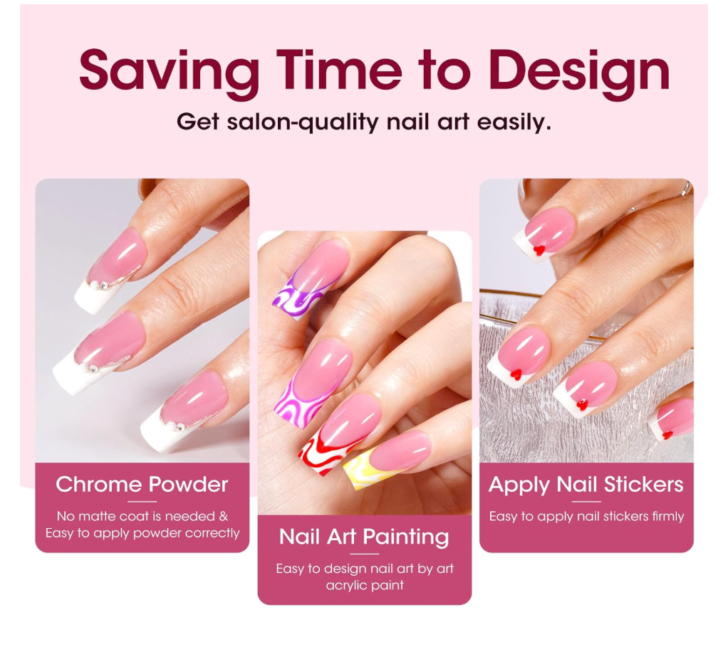 Square Soft Gel Tips XXL French BG-125