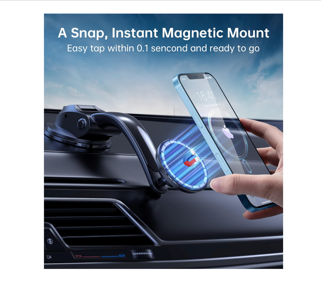Choetech AT0005 Magnetic Phone Holder, Car Phone Holder Mount Dashboard Windshield Cell Phone Holder Phone Stand for iPhone & Android Automobile Cradle...
