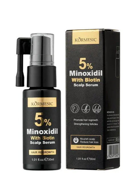 KORMESIC 5% Minoxidil with Biotin Scalp Serum Hair Regrowth Treatment Hair Oil Hair Serum
