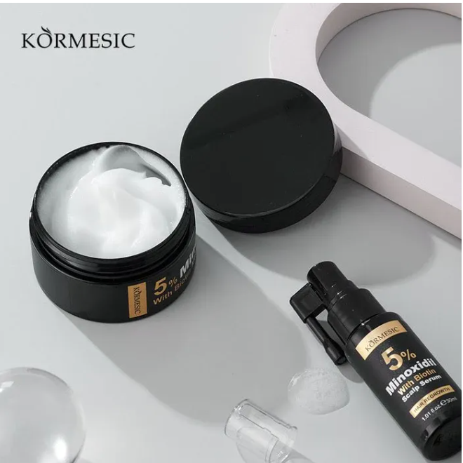 KORMESIC 5% Minoxidil with Biotin Scalp Serum Hair Regrowth Treatment Hair Oil Hair Serum