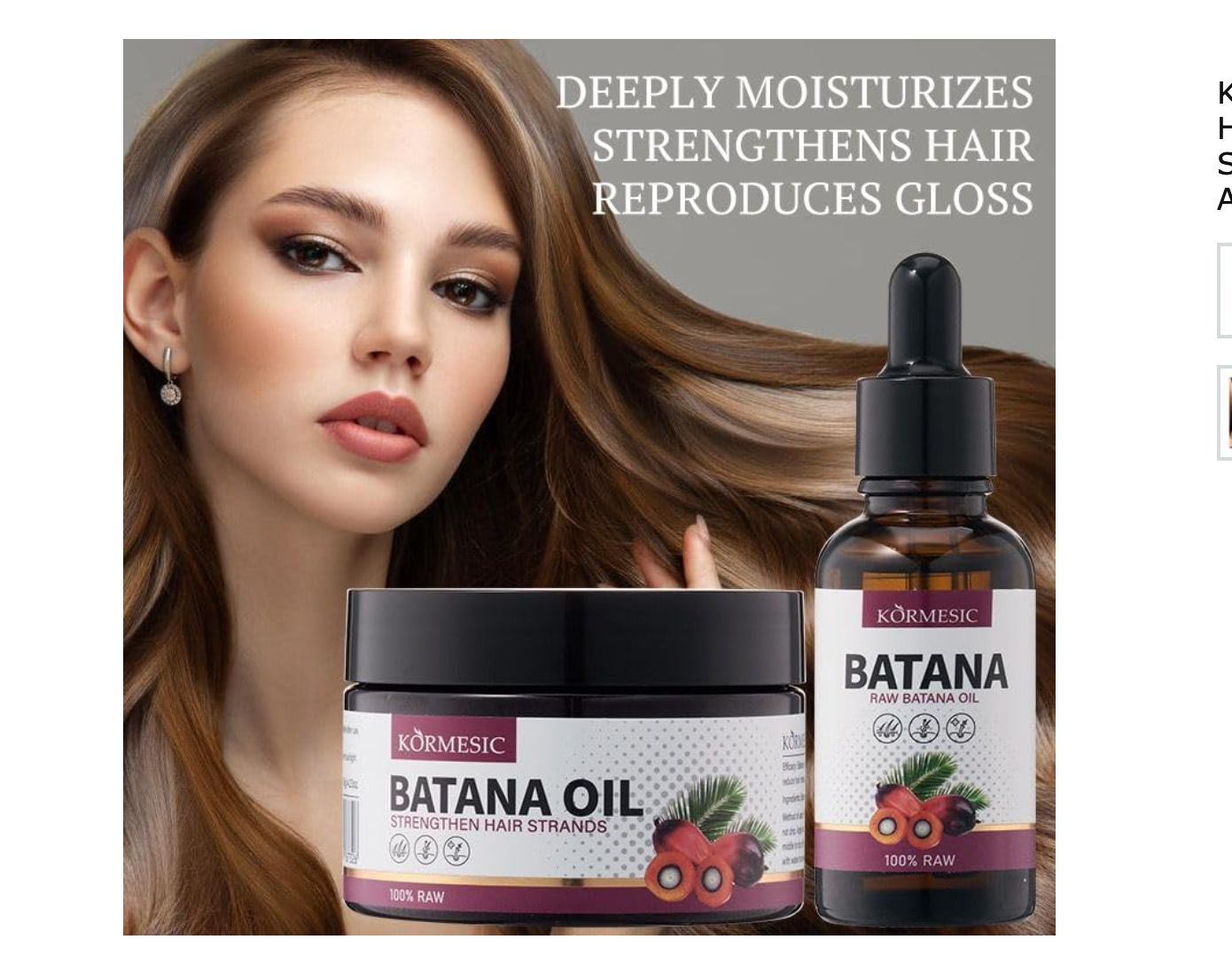 KÖRMESIC Raw Batana Oil for Hair Growth, 100% Raw Hair Strengthening Treatment, Hair Activation Formula