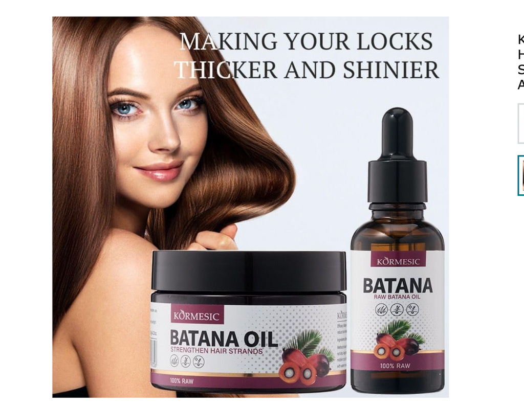 KÖRMESIC Raw Batana Oil for Hair Growth, 100% Raw Hair Strengthening Treatment, Hair Activation Formula