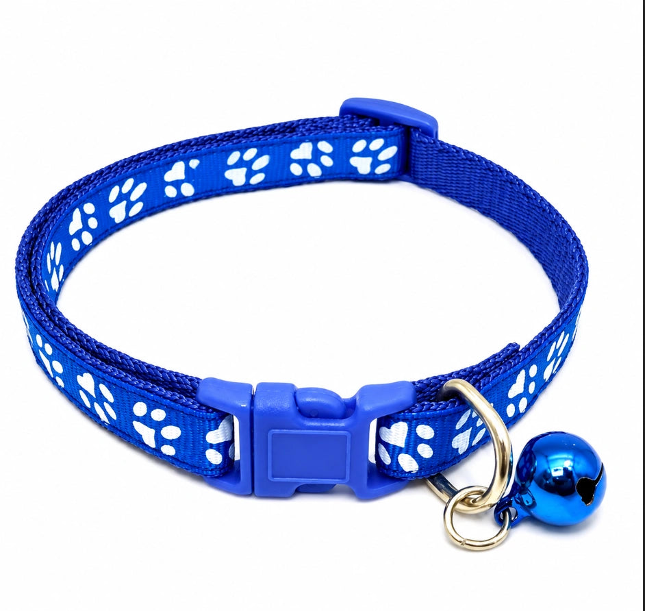Adjustable Nylon Pet Collar with Footprint and Star Design