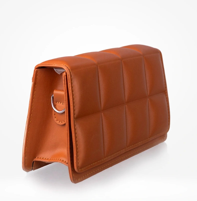 Quilted faux-leather crossbody bag