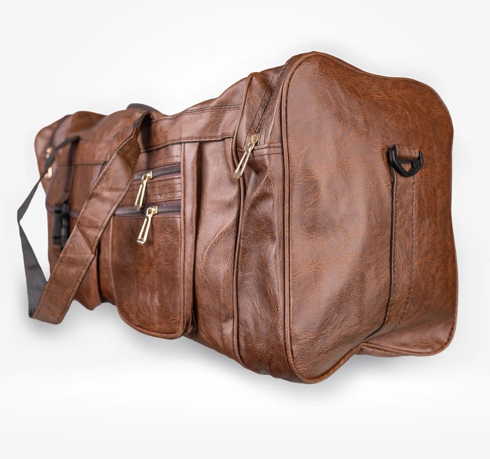 Leather Travel Duffel Bag