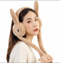 Plush movable ear winter earmuff