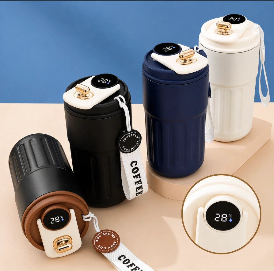 Smart Thermos Coffee Mug with an LED Temperature Display