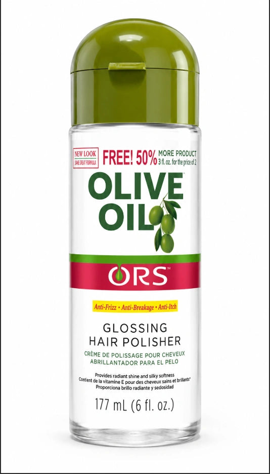 ORS Olive Oil Glossing Hair Polisher (177 mL / 6 fl oz bottle).