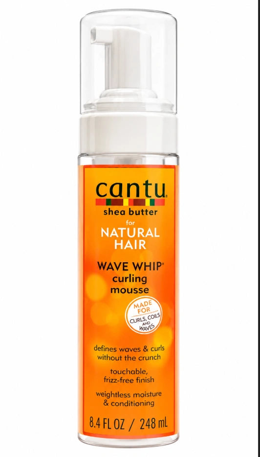 Cantu Shea Butter for Natural Hair Wave Whip Curling Mousse (8.4 FL OZ / 248 mL bottle).