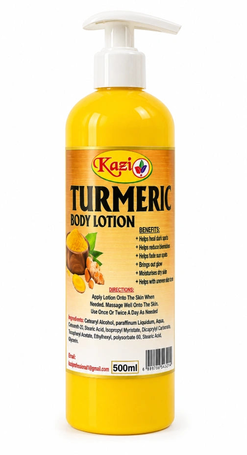 Kazi Turmeric Body Lotion (500ml pump bottle).