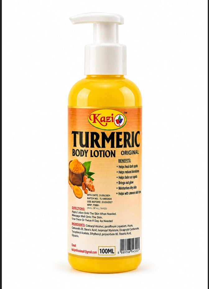 Kazi Turmeric Body Lotion (100ml pump bottle).