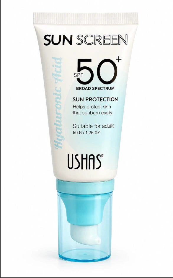 USHAS Hyaluronic Acid Sun Screen (SPF 50+).
