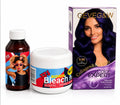 TTS Blonde Bleach Kit alongside the GEVEG&W Color Expert Hair Dye in the shade 0.88 Blue Combo
