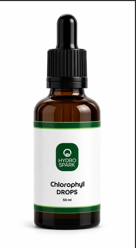 Hydro Spark Chlorophyll Drops (50 ml dropper bottle).