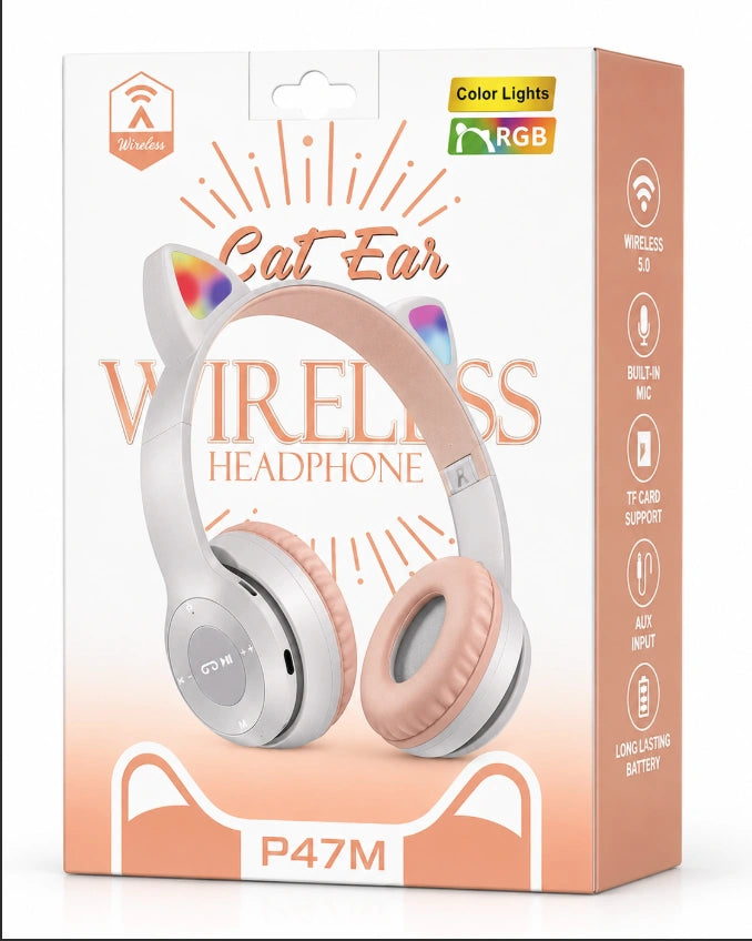 P47M Wireless Cat Ear Headphones