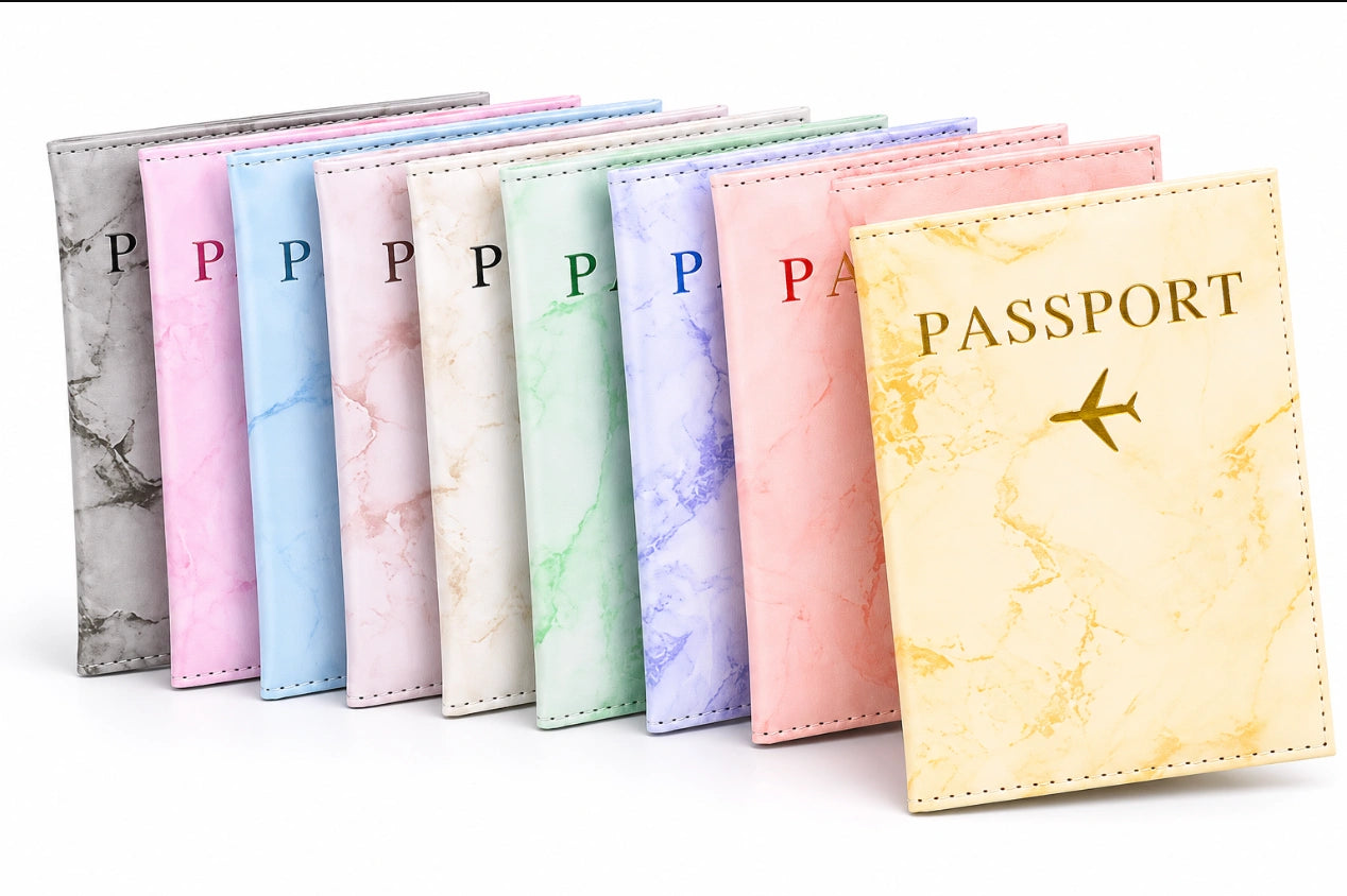Marble Pattern PU Leather Passport Cover / Travel Wallet