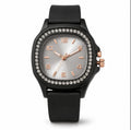 Trendy Square Quartz Silicone Strap Watch (Model E-03019).