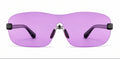 Vintage "Absolute" rimless shield sunglasses in purple.