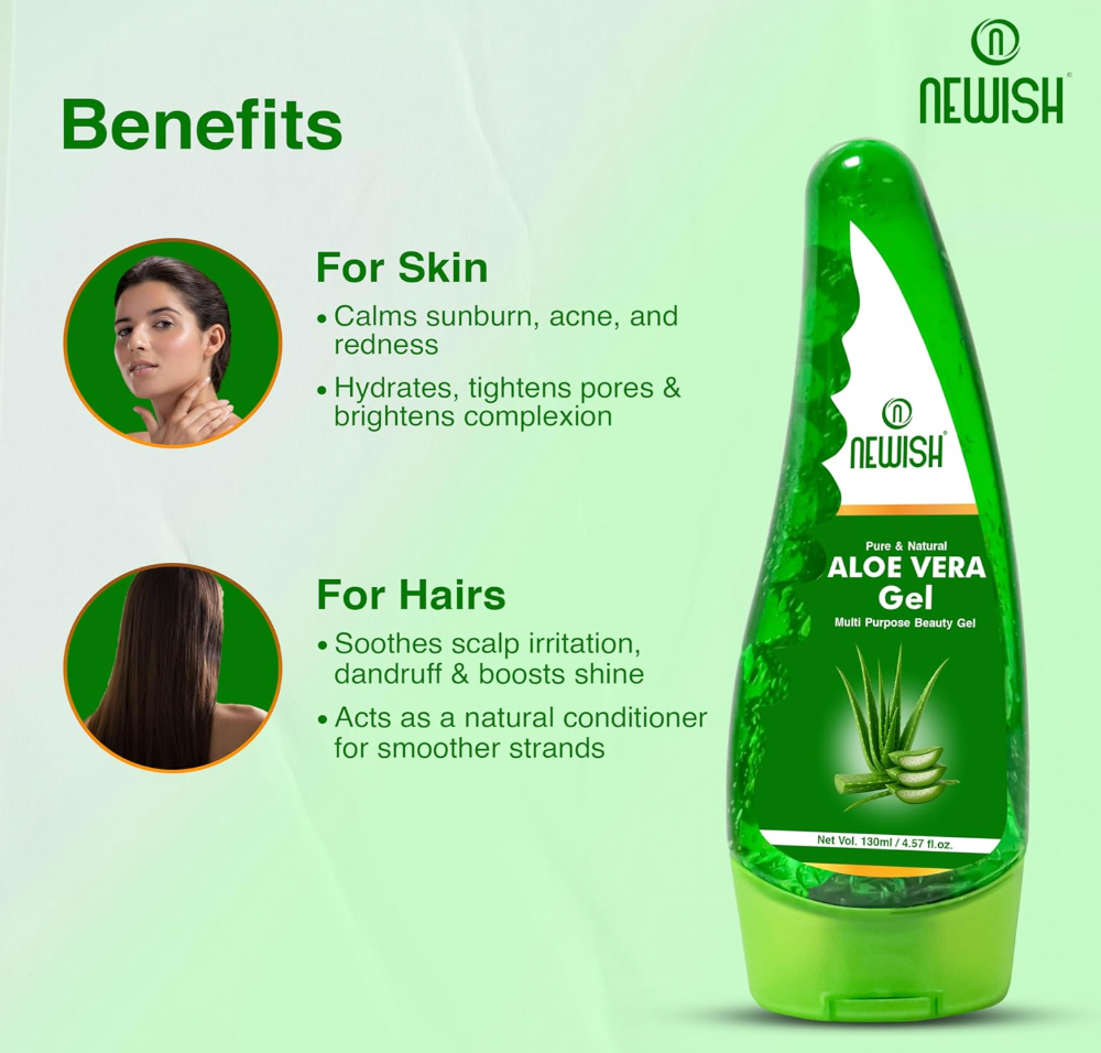Newish Pure Organic Aloe Vera Gel (130ml x 3)