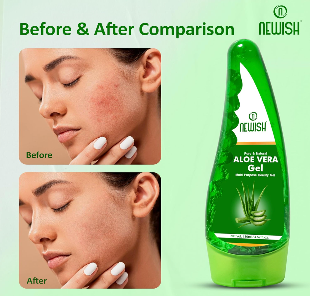 Newish Pure Organic Aloe Vera Gel (130ml x 3)