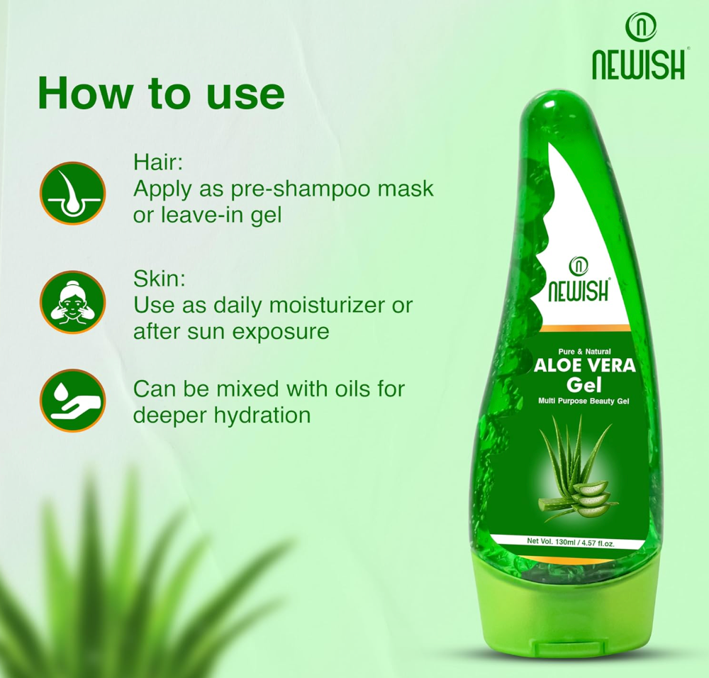 Newish Pure Organic Aloe Vera Gel (130ml x 3)