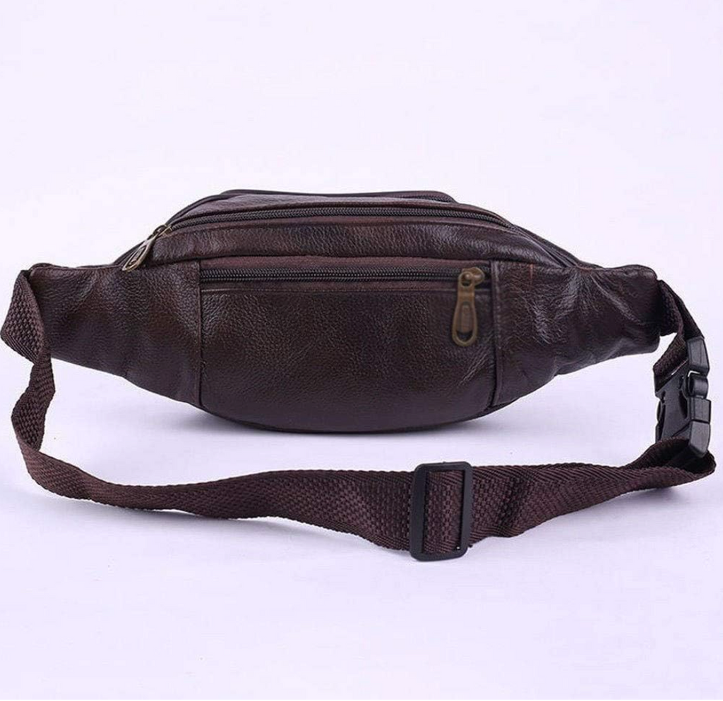 BHJIGDB Men's Leather Fanny Pack – Multi-Pocket Waist Bag