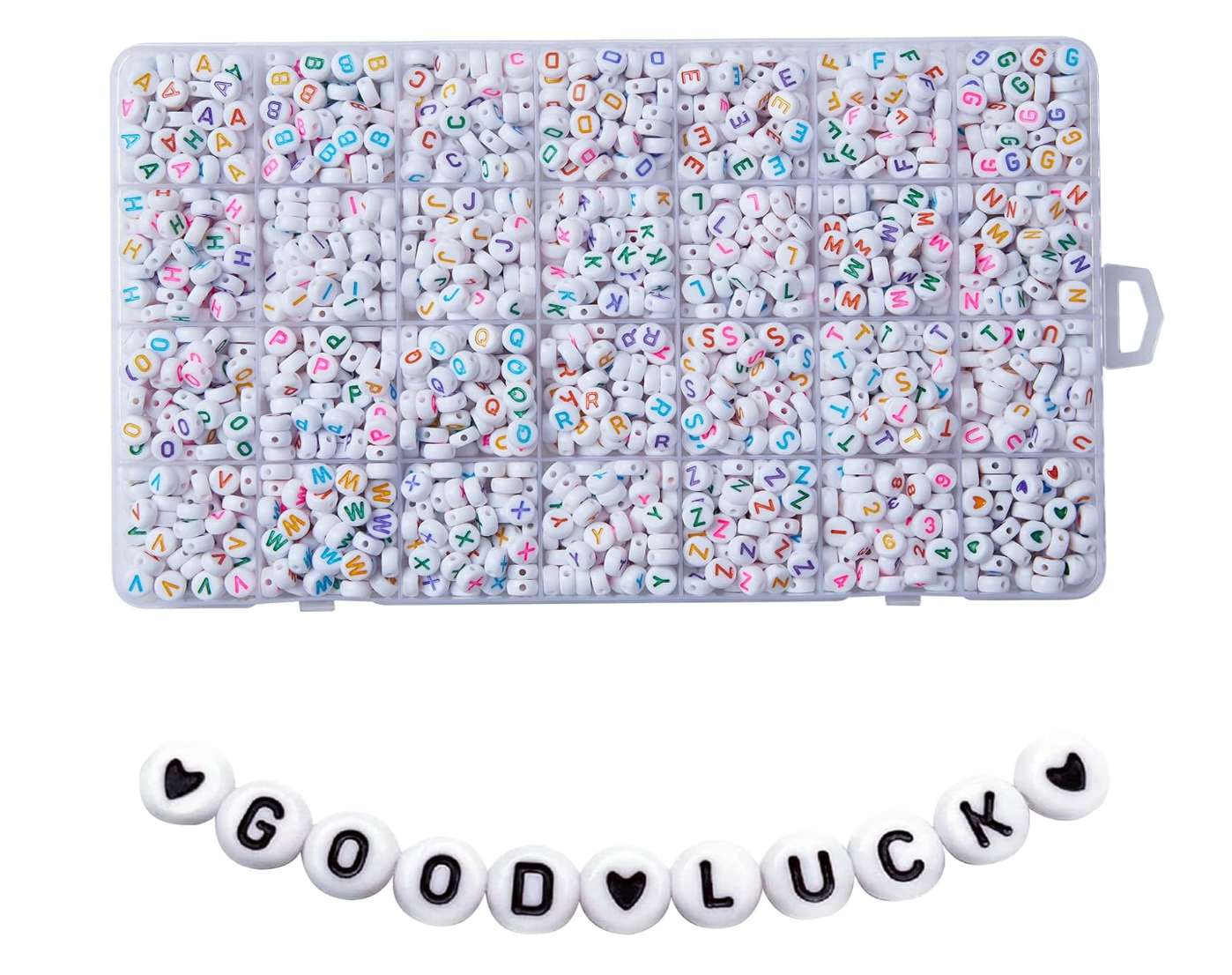 1400pcs Acrylic Alphabet Letter Beads for Bracelet Making – 28-Grid Storage Box