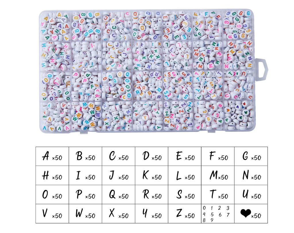 1400pcs Acrylic Alphabet Letter Beads for Bracelet Making – 28-Grid Storage Box