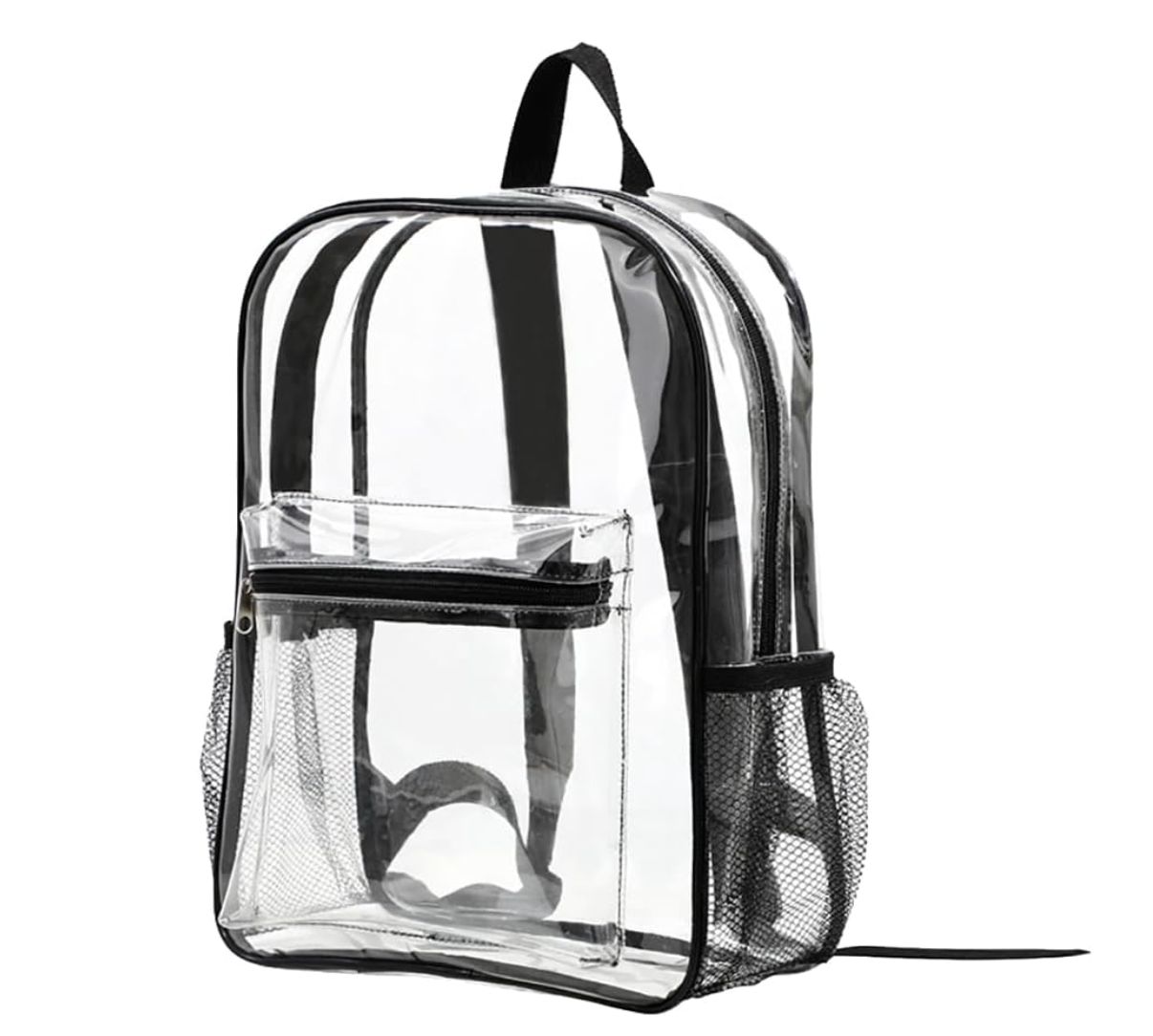 UUYYEO Clear Transparent PVC Backpack – Security-Friendly School & Travel Bag