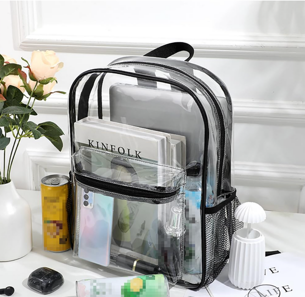 UUYYEO Clear Transparent PVC Backpack – Security-Friendly School & Travel Bag