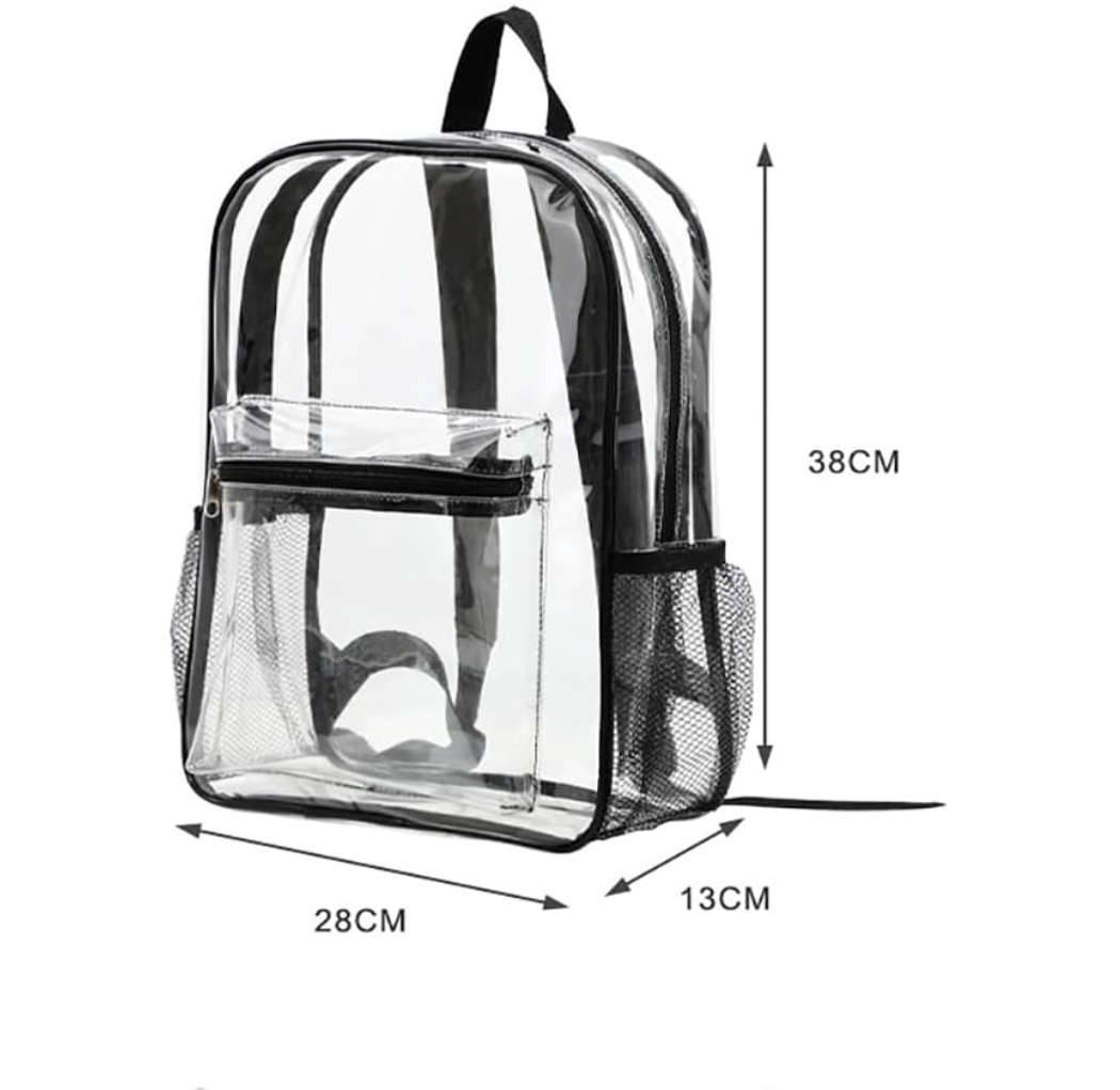 UUYYEO Clear Transparent PVC Backpack – Security-Friendly School & Travel Bag