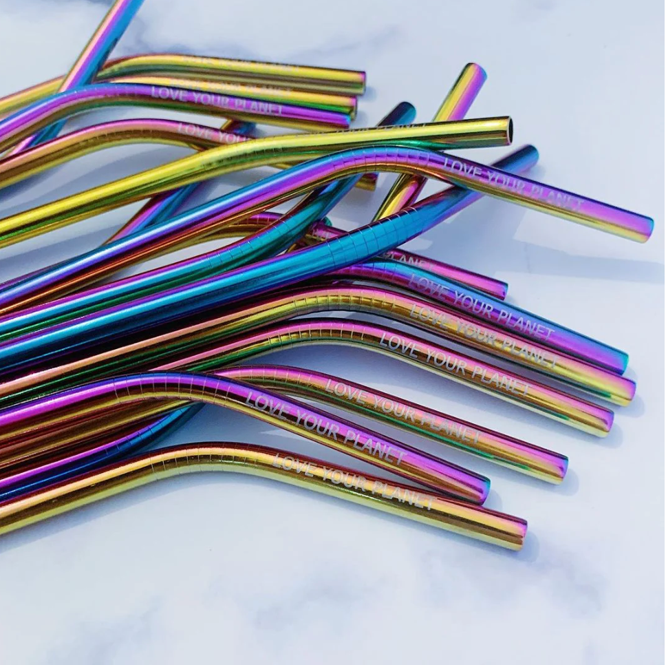 Reusable Stainless Steel Straws with Cleaning Brush – BPA Free, Multiple Colours