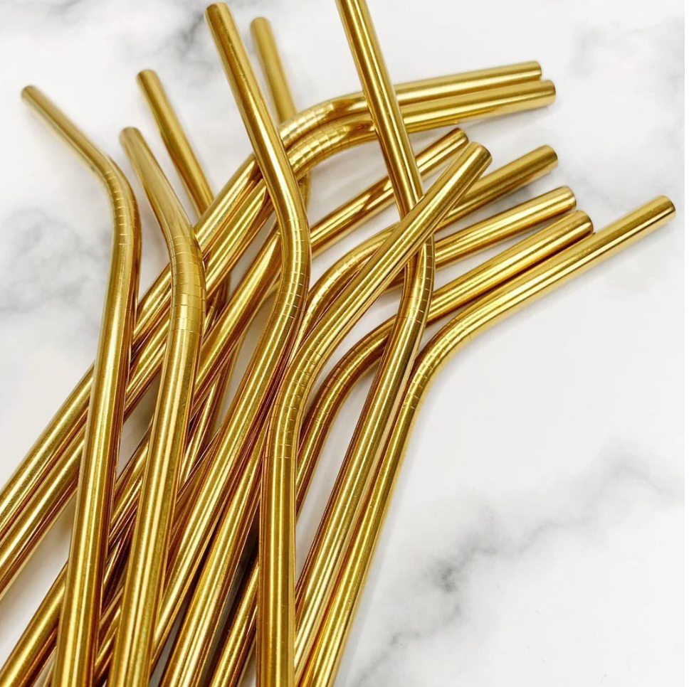Reusable Stainless Steel Straws with Cleaning Brush – BPA Free, Multiple Colours