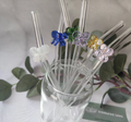 Set of 6 Reusable Clear Glass Straws with Bow Design – Aesthetic & Gift-Worthy