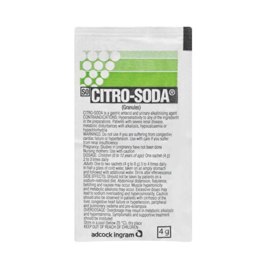 Citro-Soda Granules Sachet 4g – Gastric Antacid & Urinary Alkalising Agent