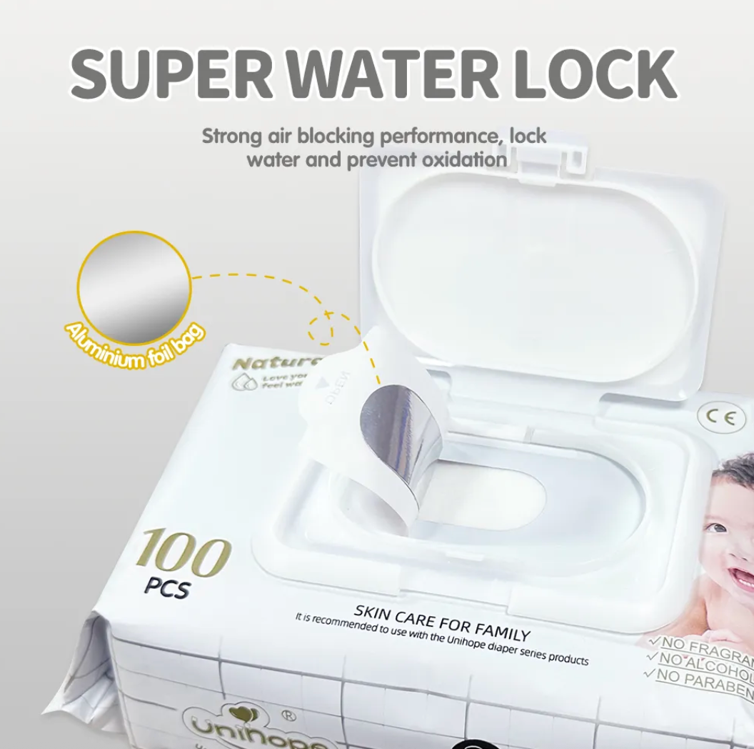 Unihope Natural Pro Super Premium Baby Water Wipes – 300 Wipes (3 x 100)