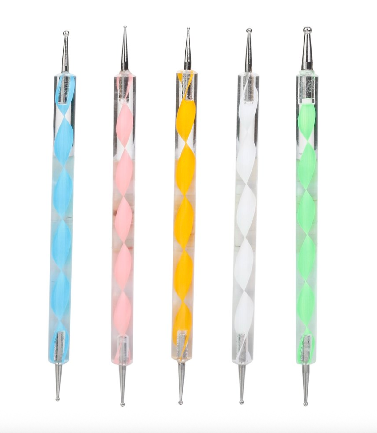 5-Piece Double-Ended Nail Art Dotting Tools Set – Marbling & Detail Pen Set