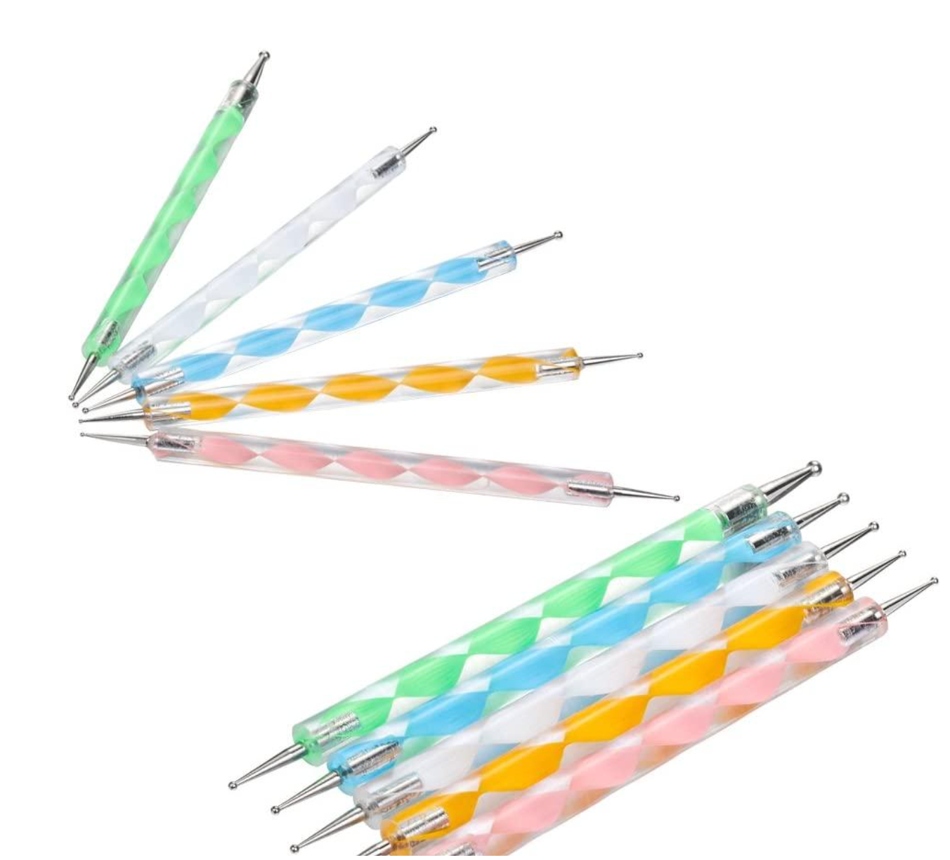 5-Piece Double-Ended Nail Art Dotting Tools Set – Marbling & Detail Pen Set