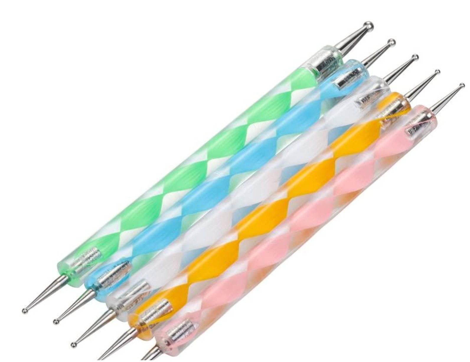 5-Piece Double-Ended Nail Art Dotting Tools Set – Marbling & Detail Pen Set