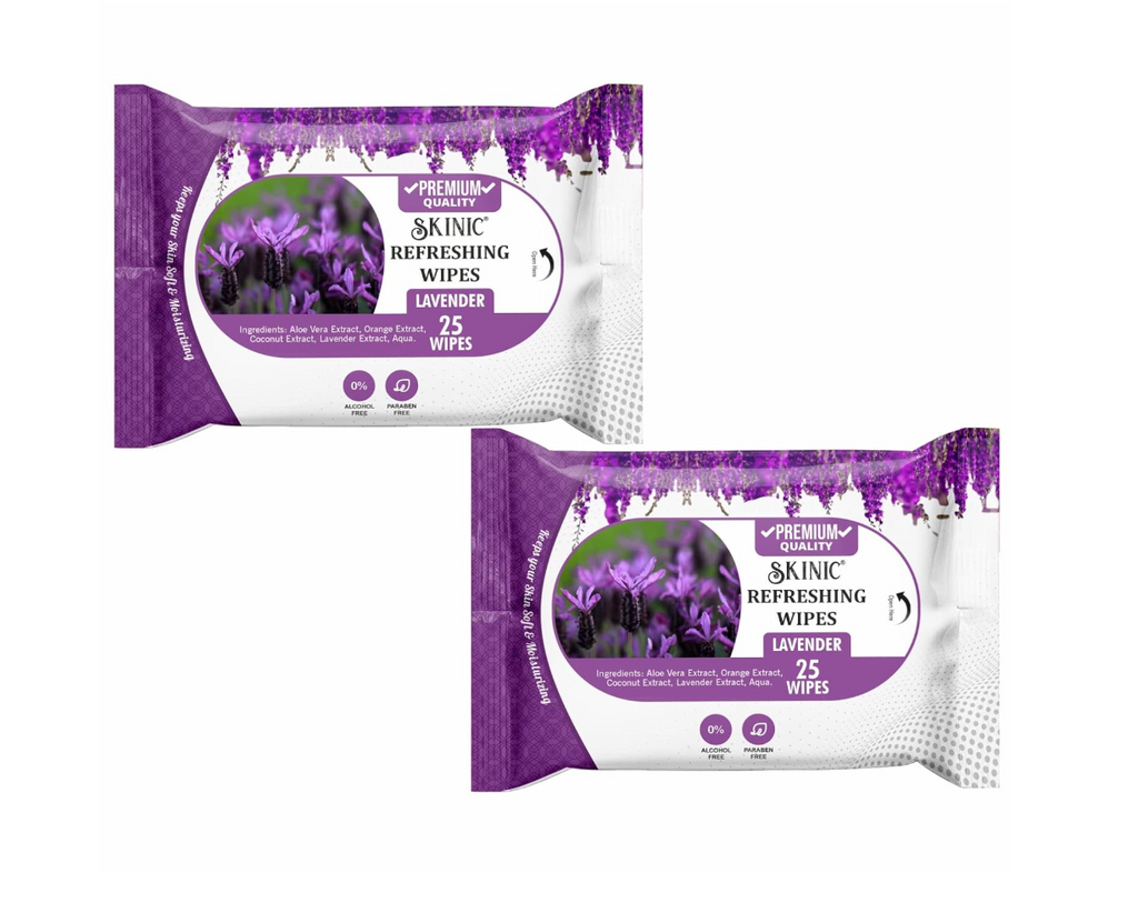 Skinic Herbal Refreshing Wipes — Lavender (25 Wipes)