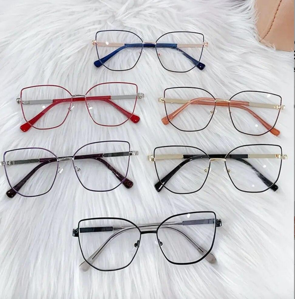 Fashion Blue Light Blocking Eyeglasses — Anti Screen Fatigue Cat Eye Metal Frame | Multiple Colours
