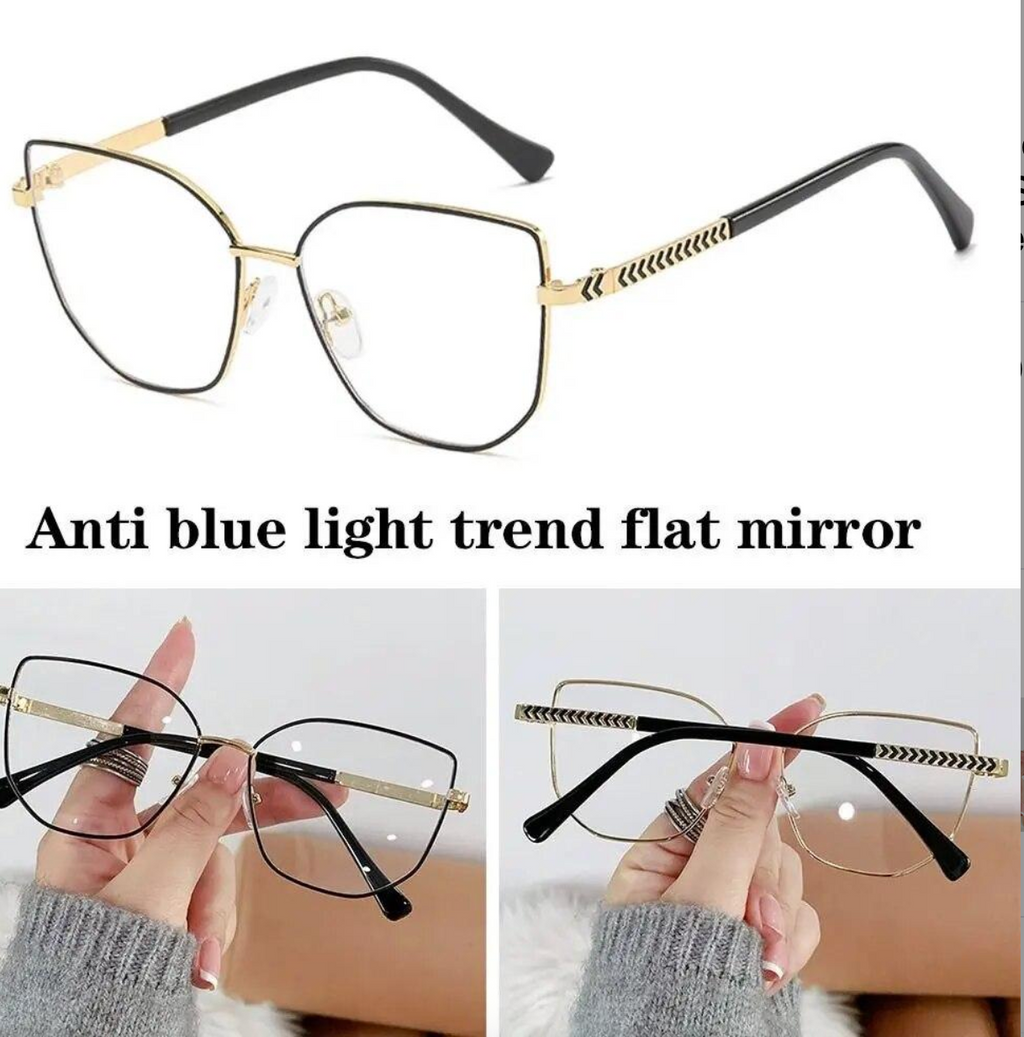 Fashion Blue Light Blocking Eyeglasses — Anti Screen Fatigue Cat Eye Metal Frame | Multiple Colours