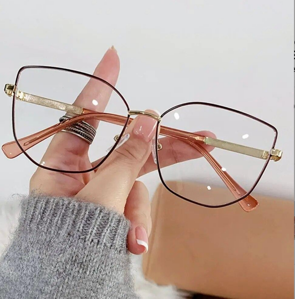 Fashion Blue Light Blocking Eyeglasses — Anti Screen Fatigue Cat Eye Metal Frame | Multiple Colours