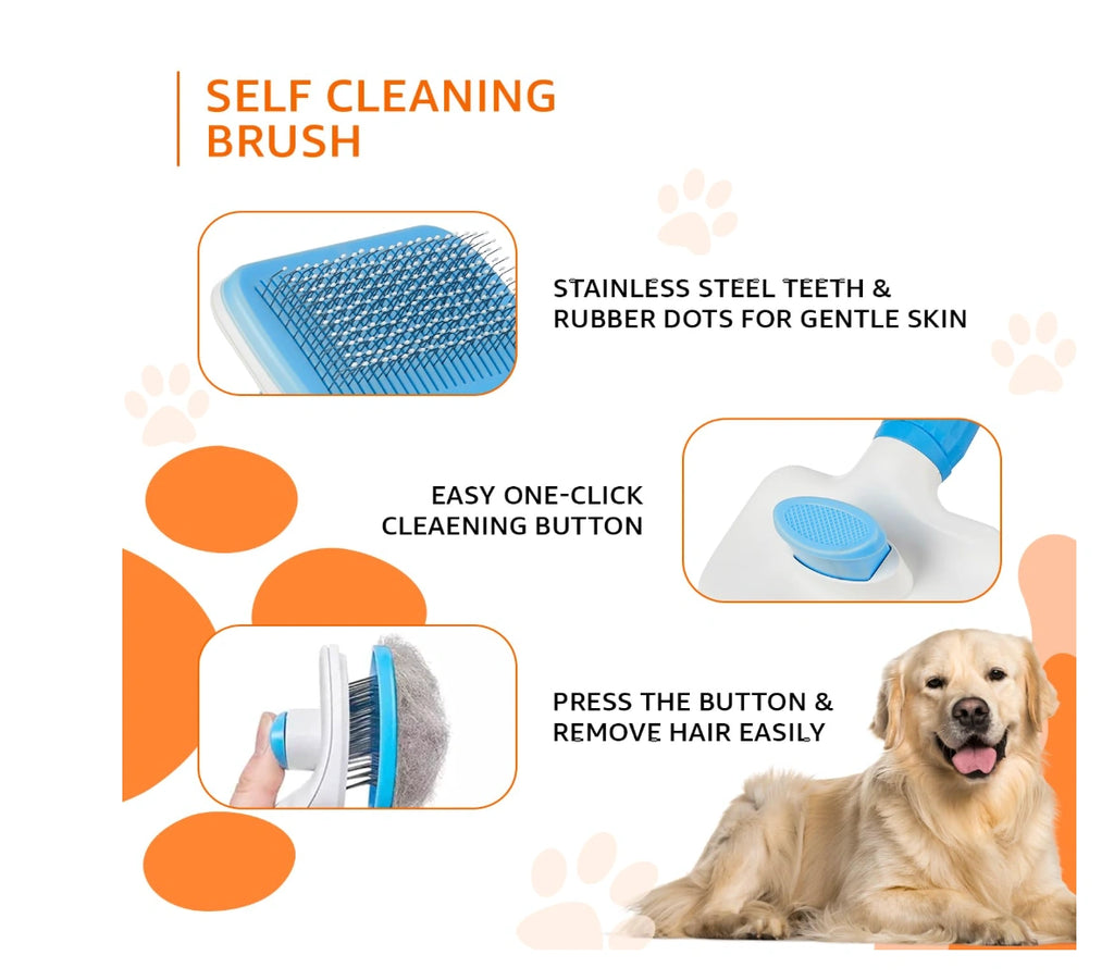 Self-Cleaning Slicker Pet Brush