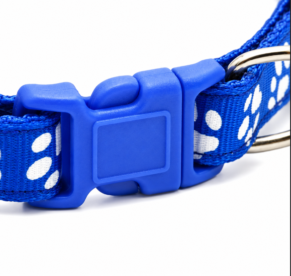 Adjustable Nylon Pet Collar with Footprint and Star Design