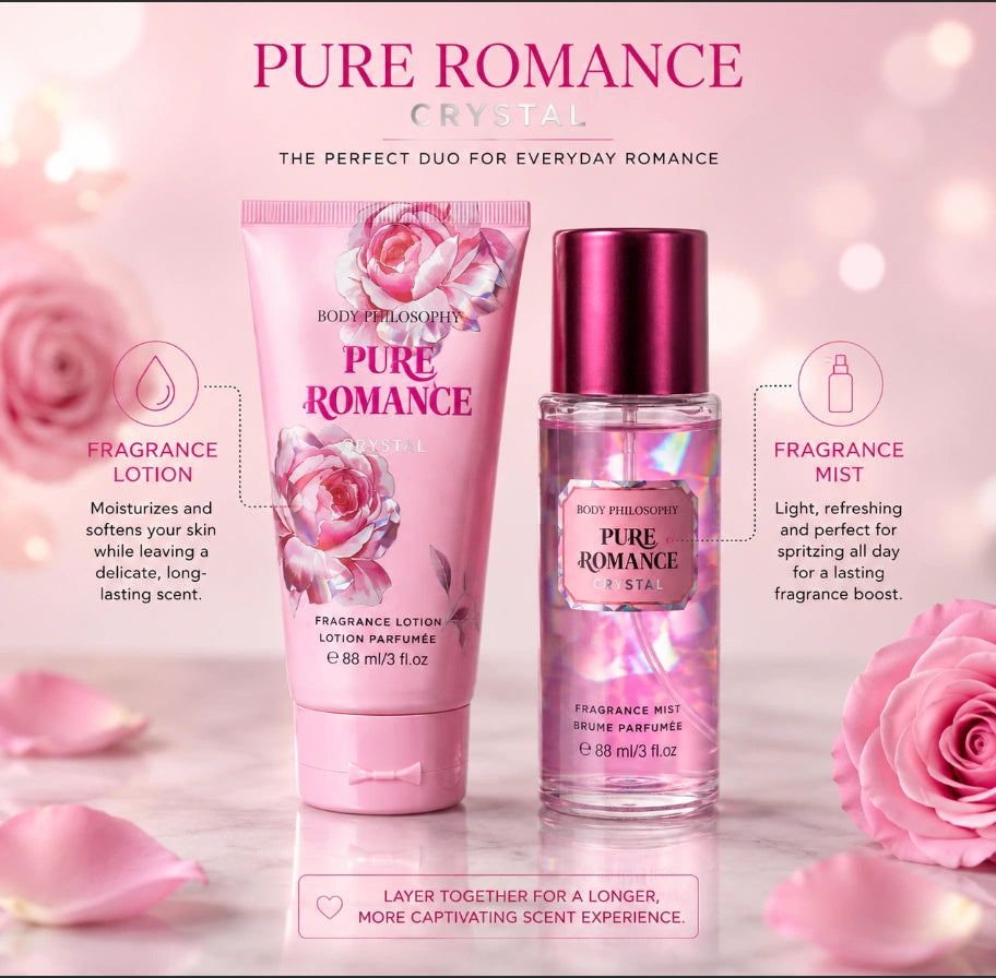 Pure Romance Crystal fragrance set from Body Philosophy